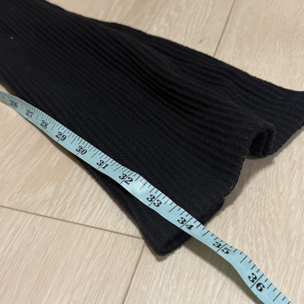 PINK Victoria's Secret Ribbed Black Wide Leg Pants - Picture 5 of 6